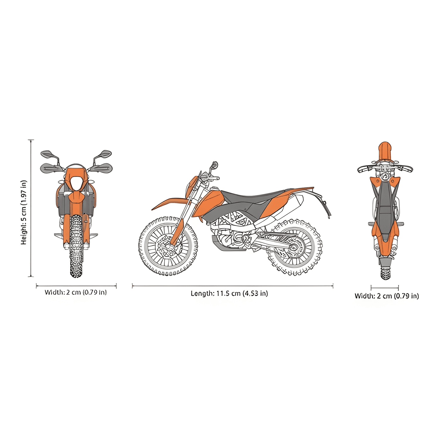 Moto KTM 690 Enduro R coleccionable a escala naranjo-1