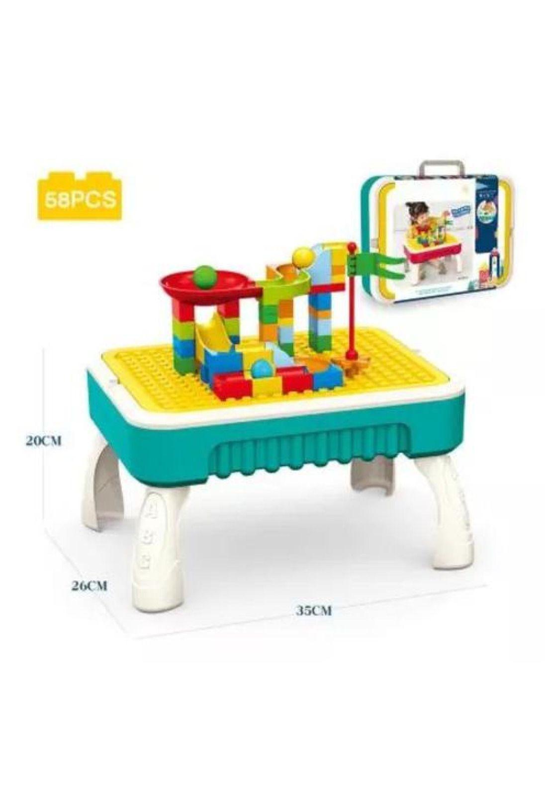 Mesa de Aprendizaje 2 en 1 - Bloques de Construcción y Pizarra 58 pcs-2