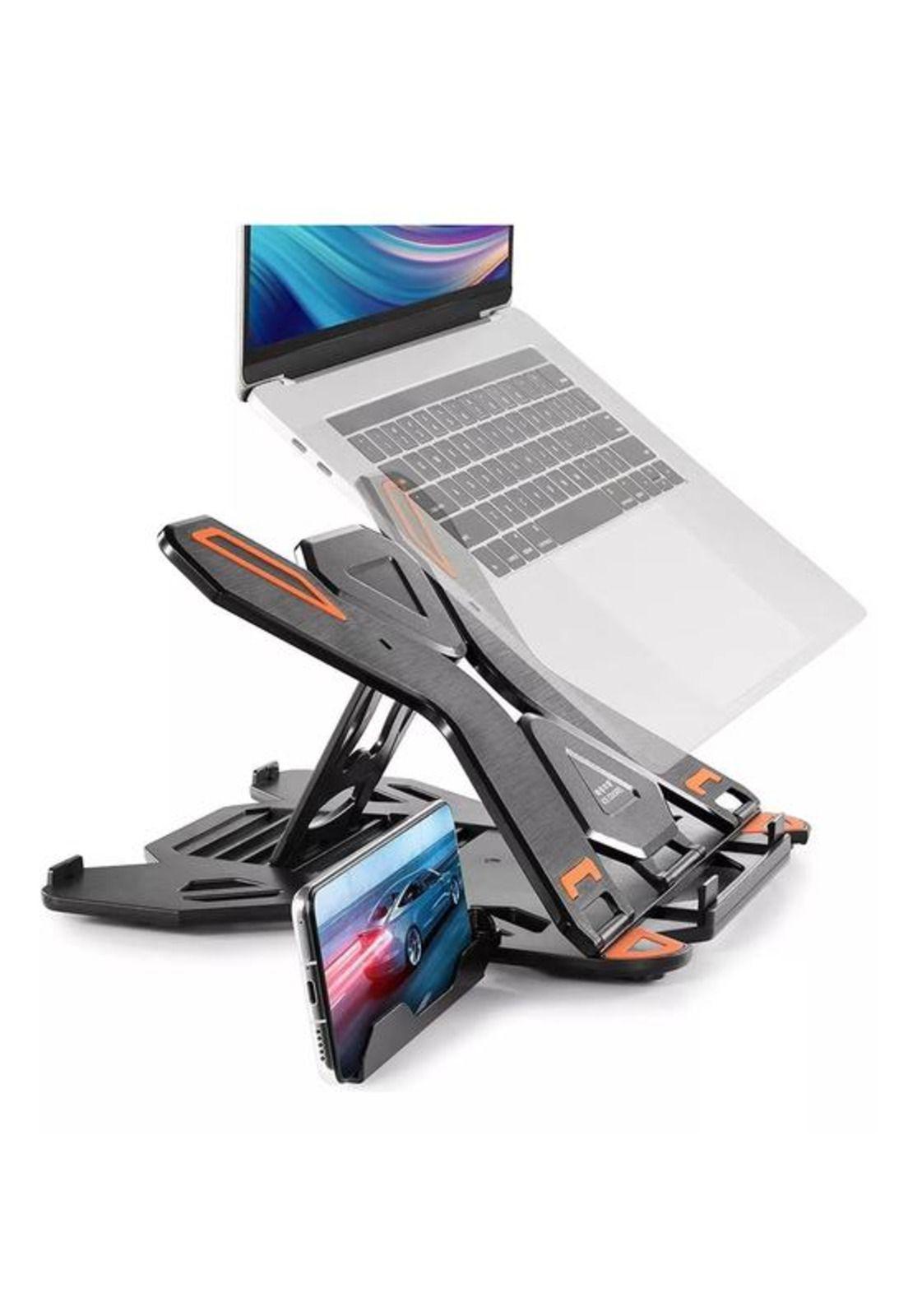 Soporte base notebook y celular ajustable hasta 17 pulgadas negro-1