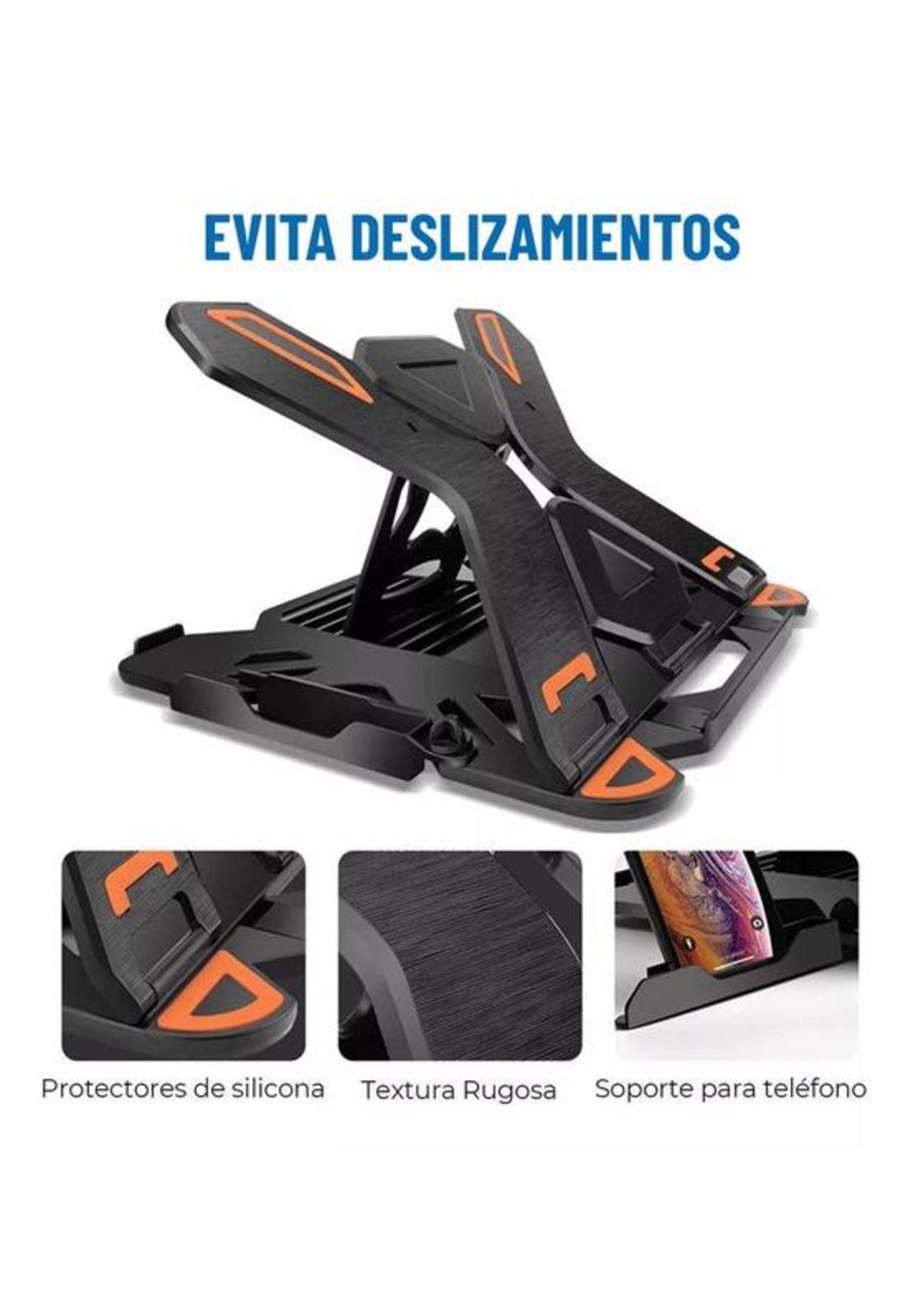 Soporte base notebook y celular ajustable hasta 17 pulgadas negro-5