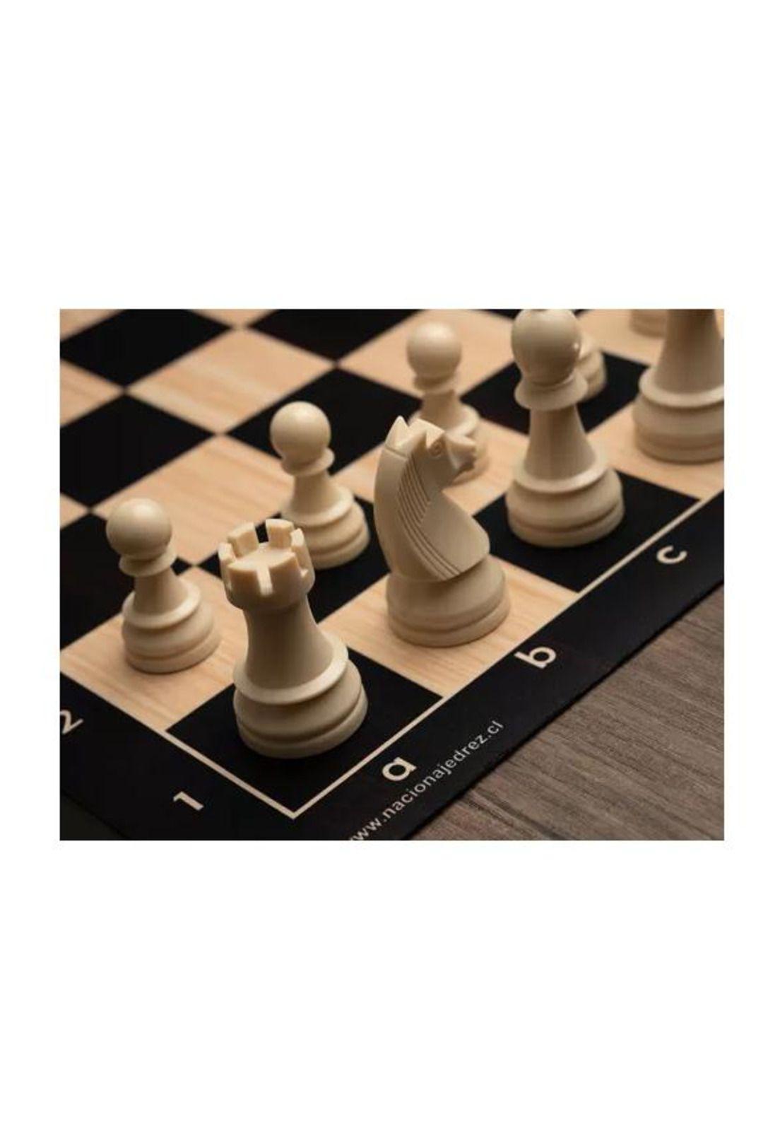 Tablero de ajedrez profesional tipo madera con set ABS-3