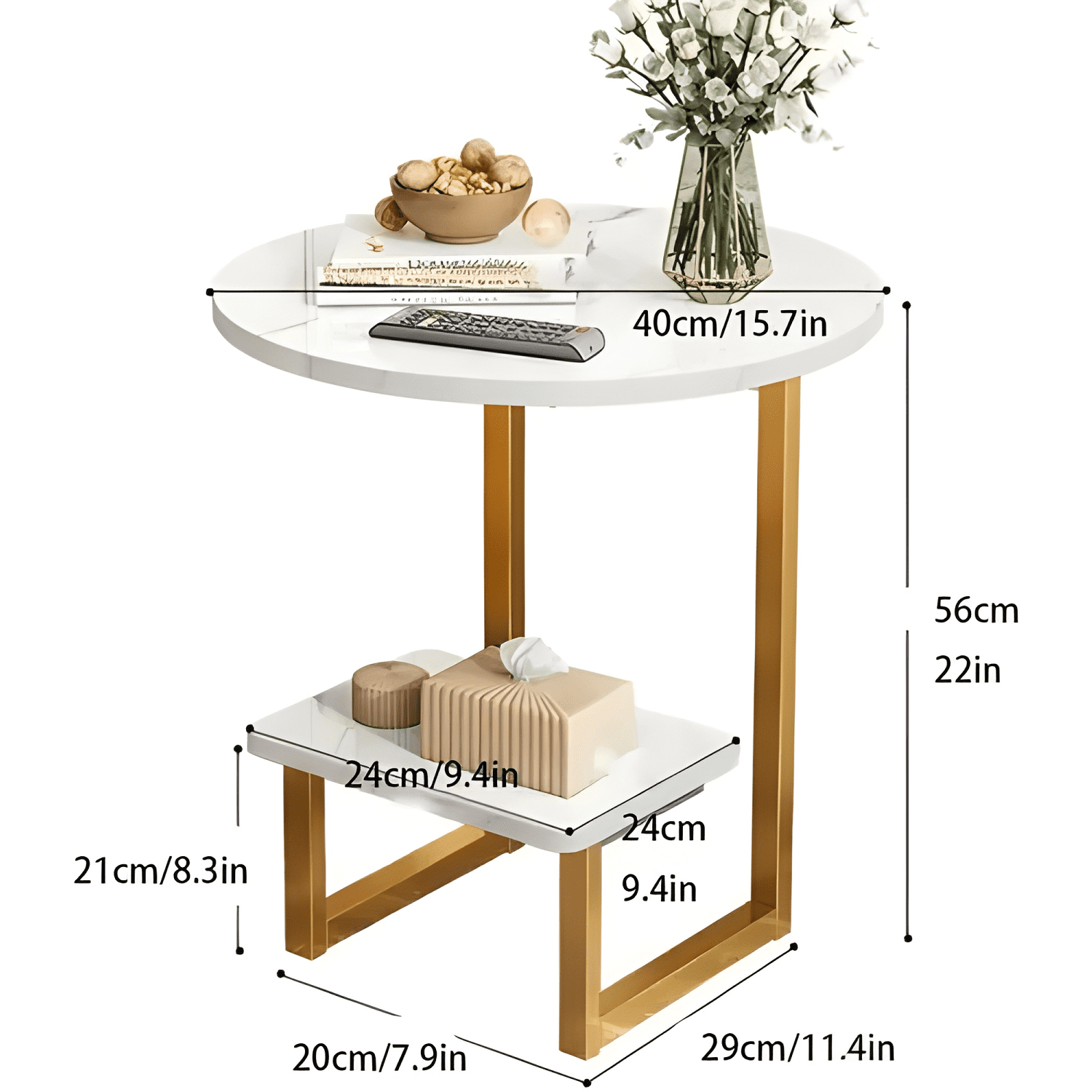 Mesa De Centro Redondo De Fierro Y Madera Living #1-1