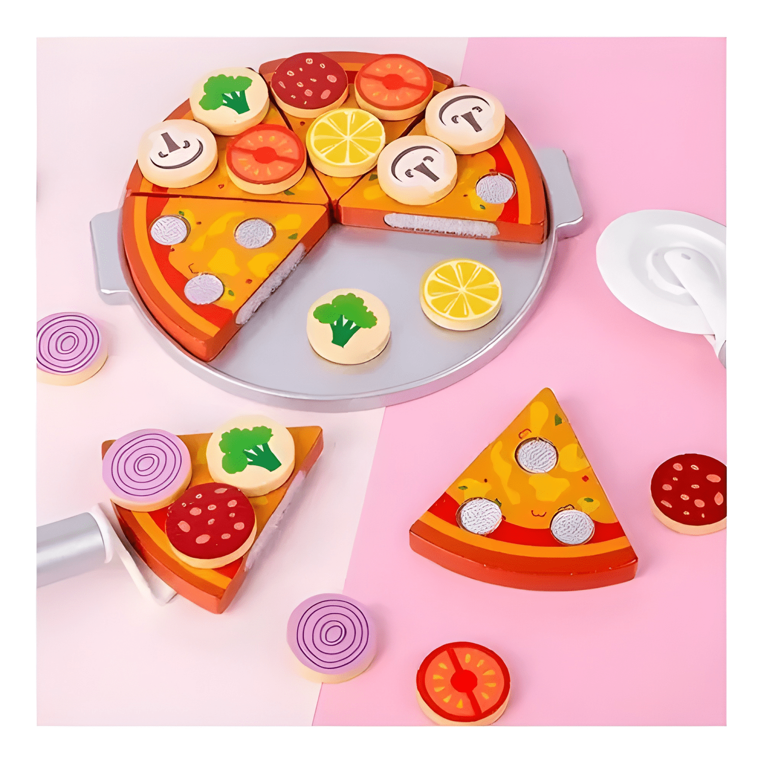 Horno para pizza juguete de madera juego didáctico-2