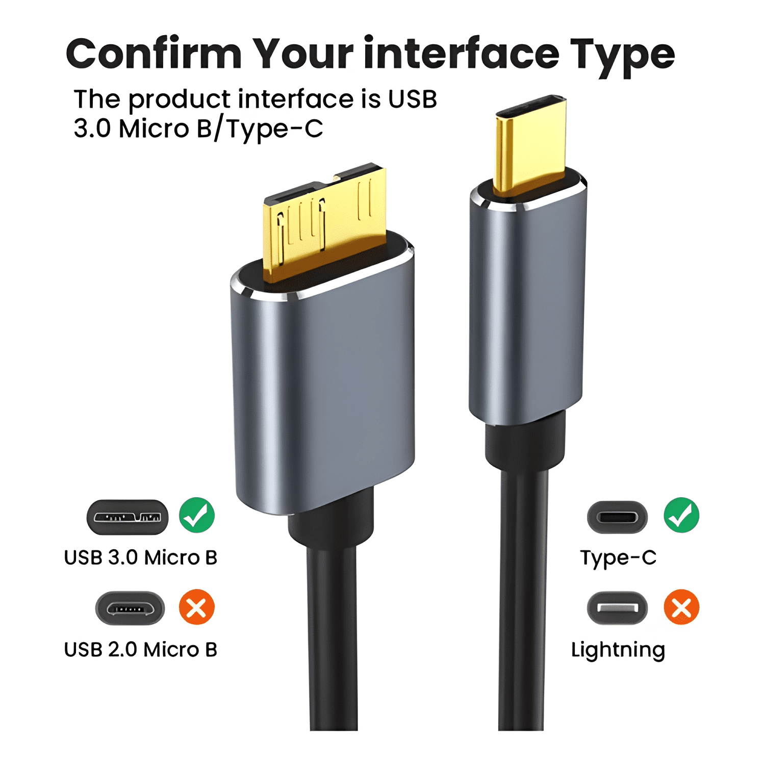 Cable USB c micro b 3.0-4