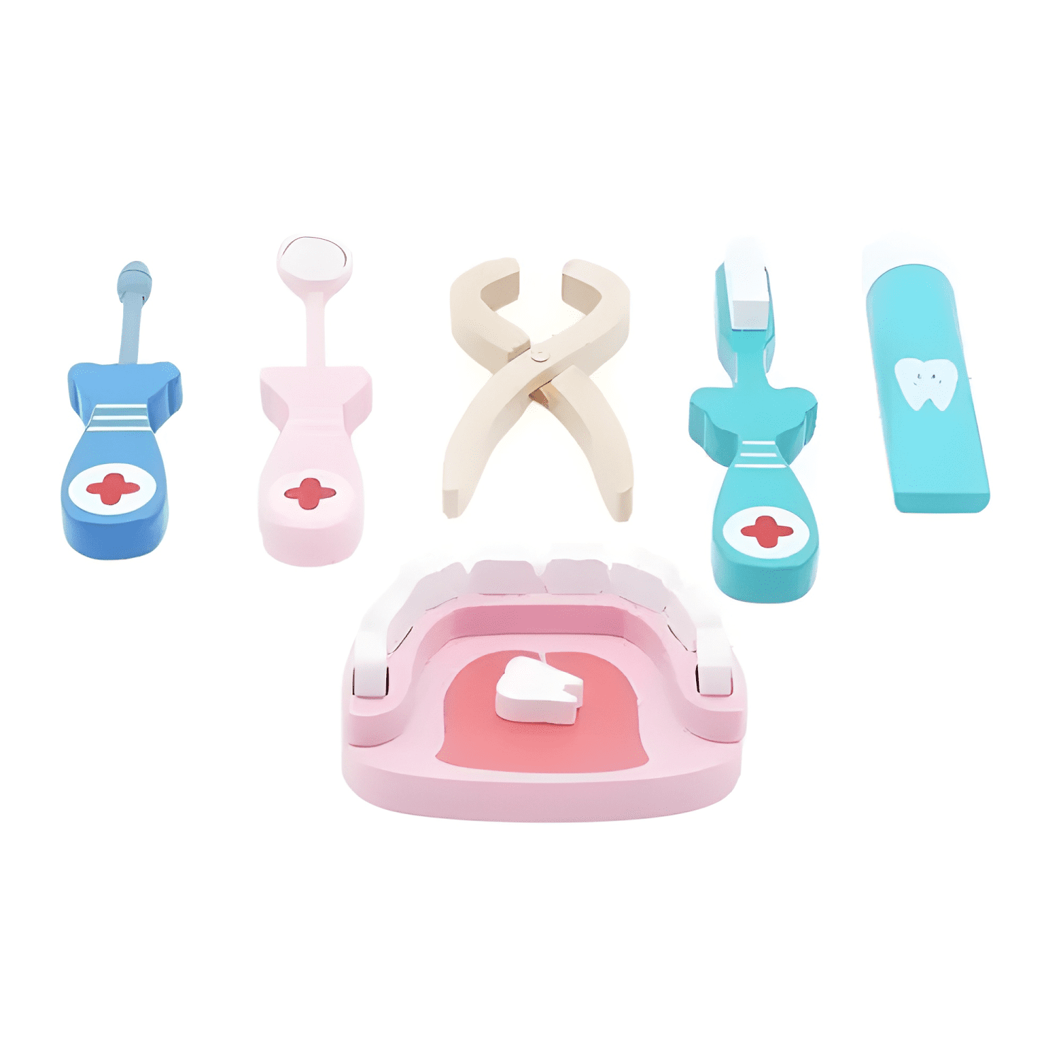Juego de juguetes de madera doctor dentista para niños-2