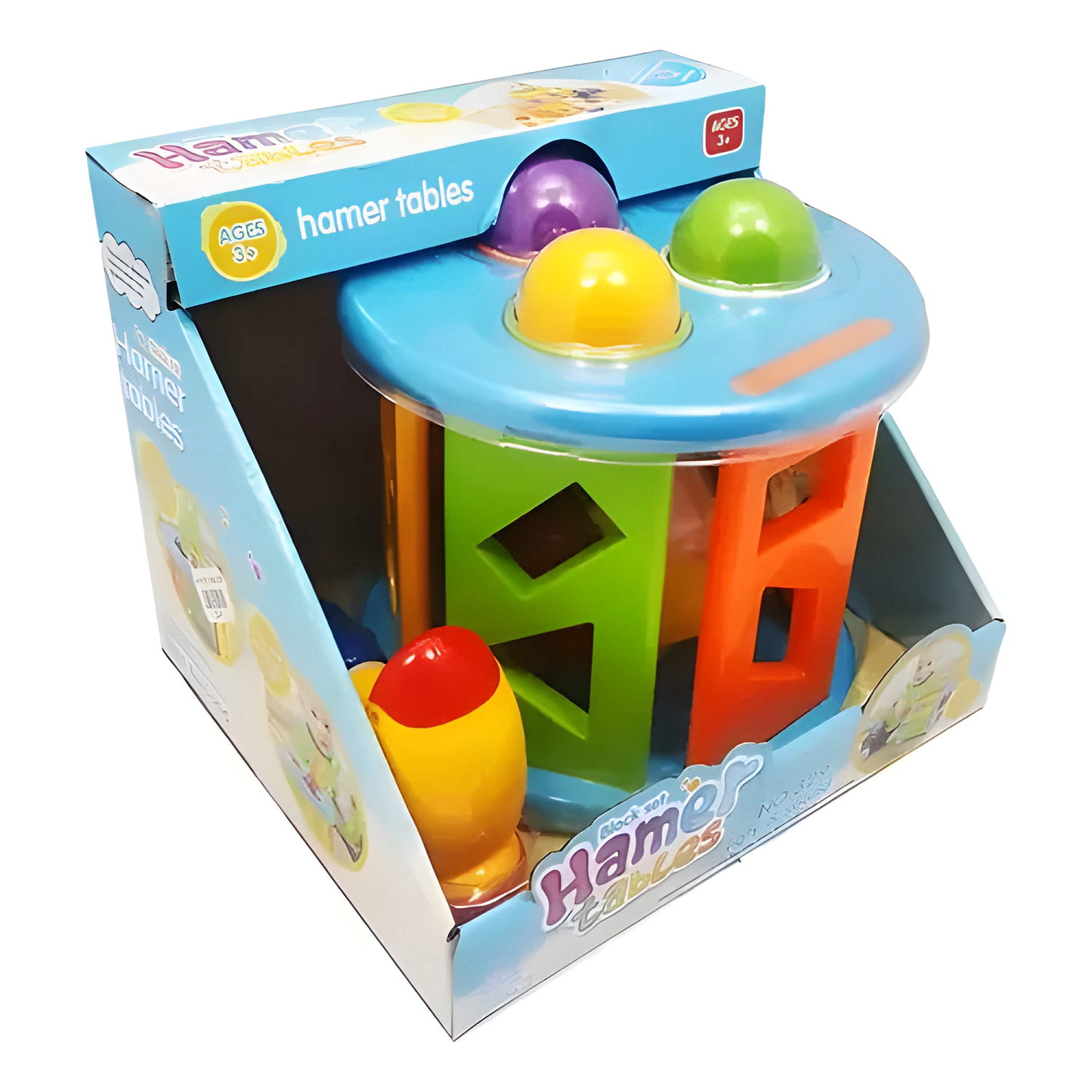 Juguete didáctico torre de encaje y martillo juego para bebe-1