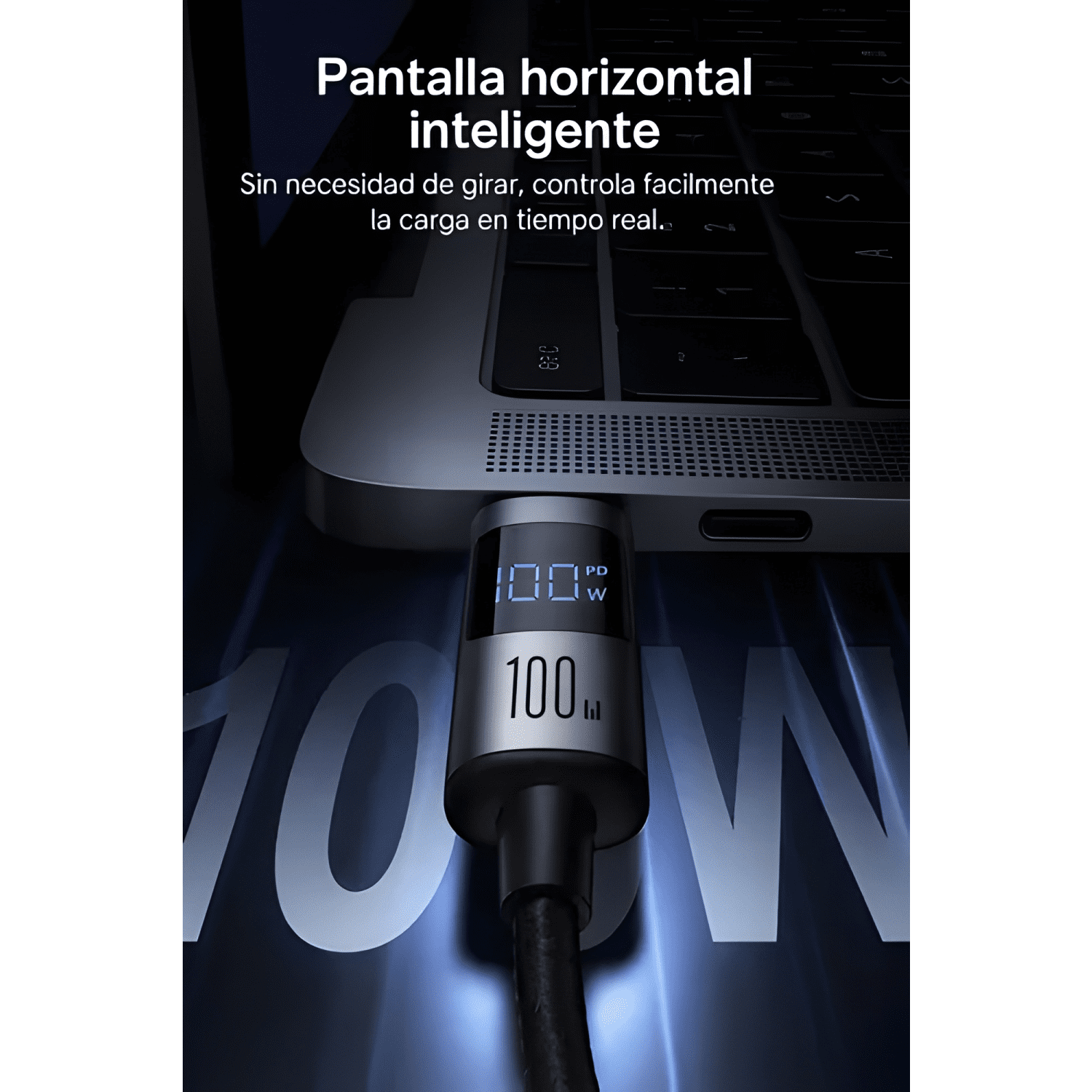 Cable joyroom USB tipo c 100w carga rápida pantalla LED 1.2m-2