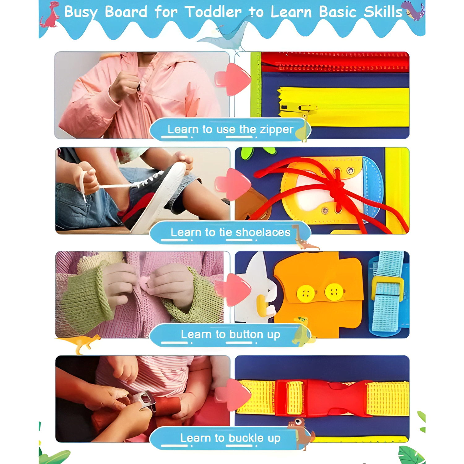 Tablero sensorial del oso montessori para niños pequeños #2-2