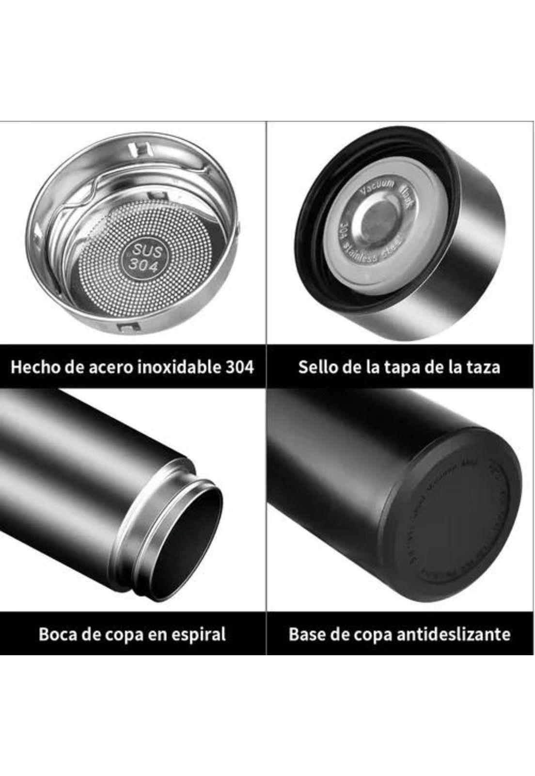 Taza Termo Inteligente - Digital, Táctil, LED de Temperatura, Color Negro-5