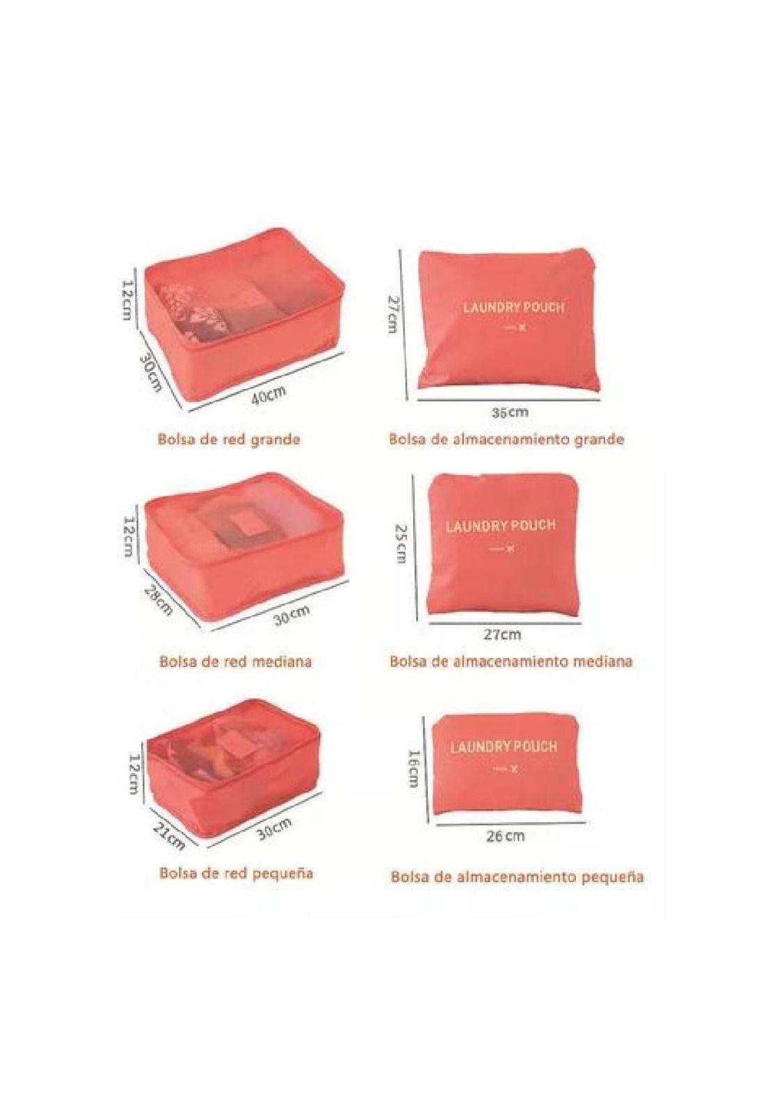 Set de 6 Organizadores de Equipaje de Viaje - Bolsa Ropa Interior - Color Negro-6