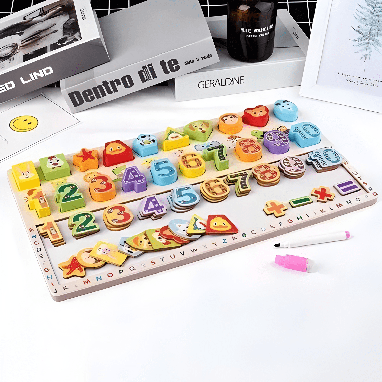 Juego didáctico para niños pizarra 3 en 1 madera #2-1