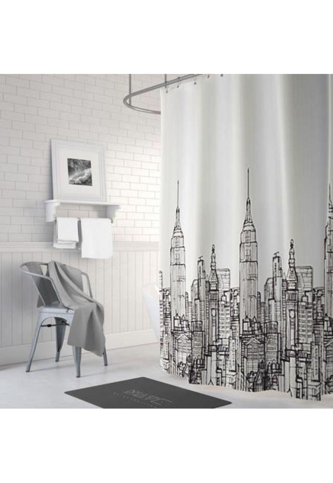 Cortina de baño 180x180, color City-1