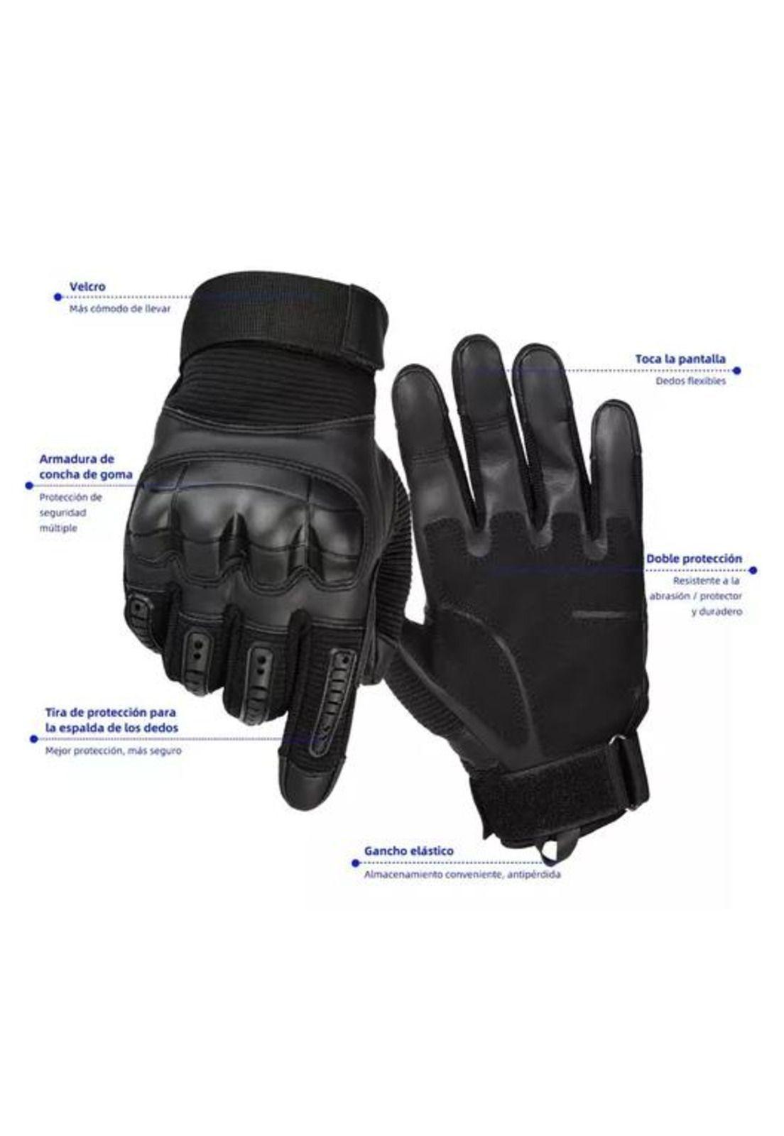 Guantes de Cuero con Pantalla Táctil para Motocicleta - Talla L-1