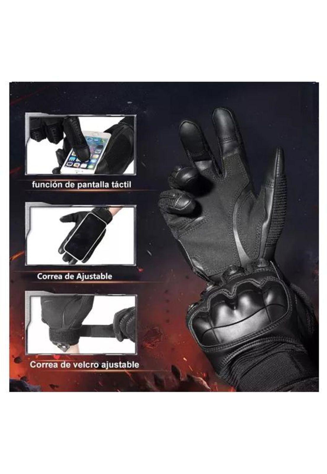 Guantes de Cuero con Pantalla Táctil para Motocicleta - Talla L-3