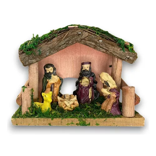 Pesebres navideños nacimiento, pesebre de madera 11 cm-0