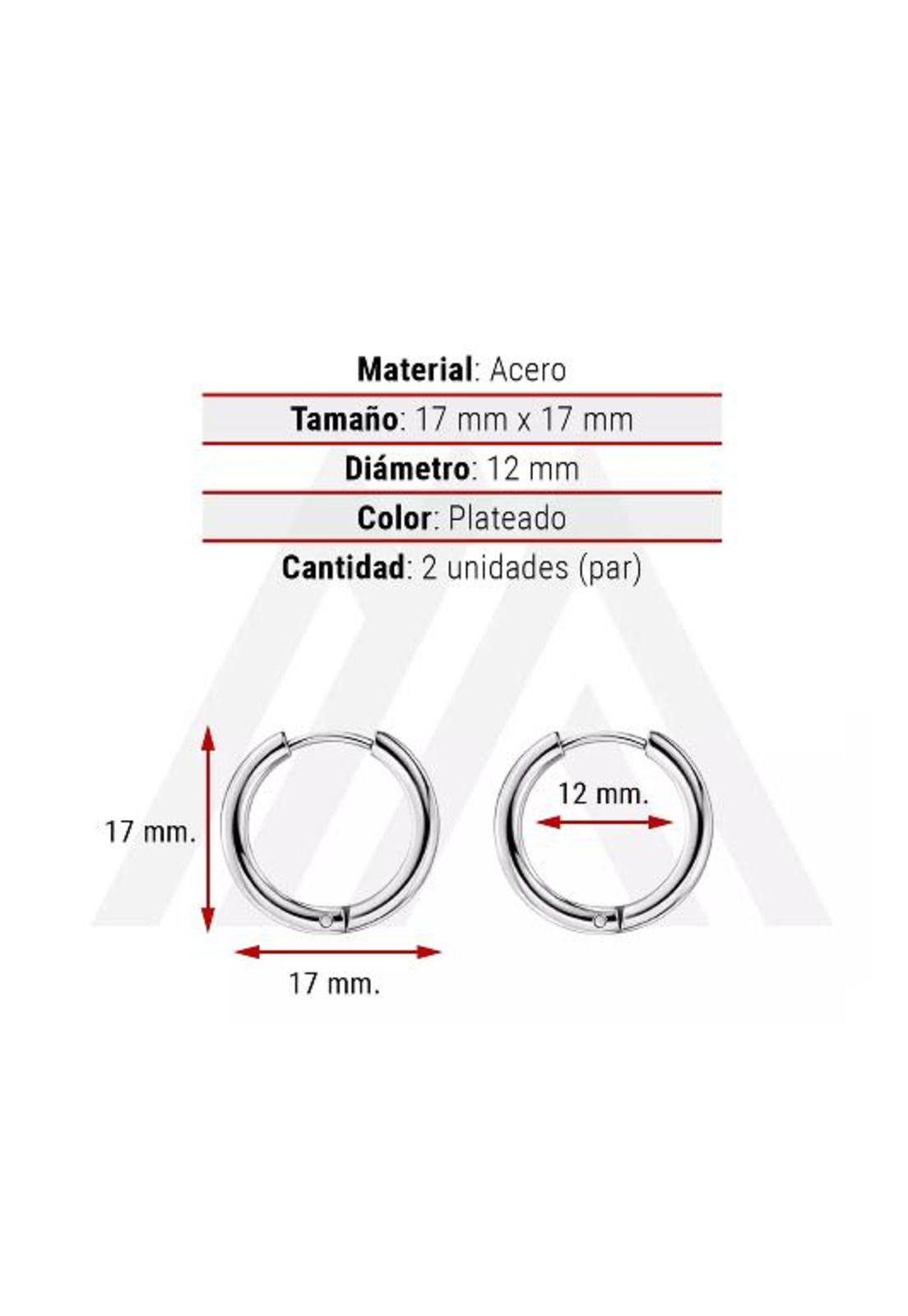 Set de aros para hombres y mujeres, argolla de acero, color plata-3