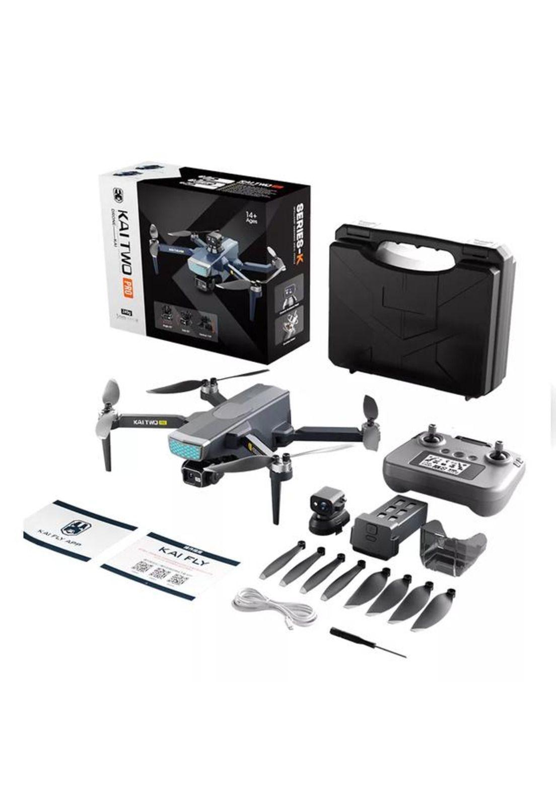 Drone 4k GPS wifi plegable con cámara doble, 3 baterías negro-4