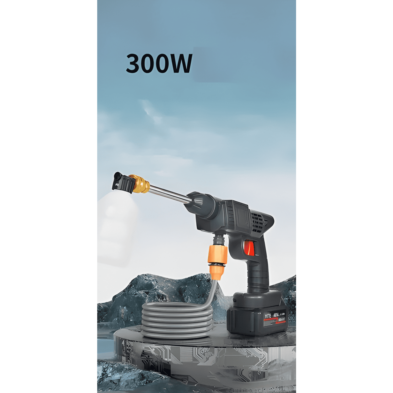 Hidrolavadora Inalámbrica 300W Alta Presión 228T Negra-2