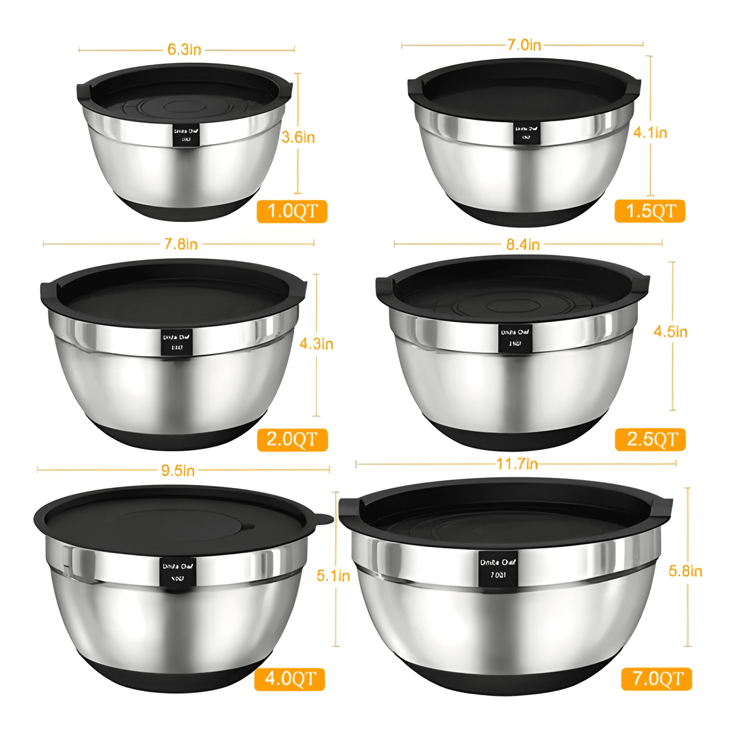 De bowls de cocina de acero inoxidable con tapa hermética y-2