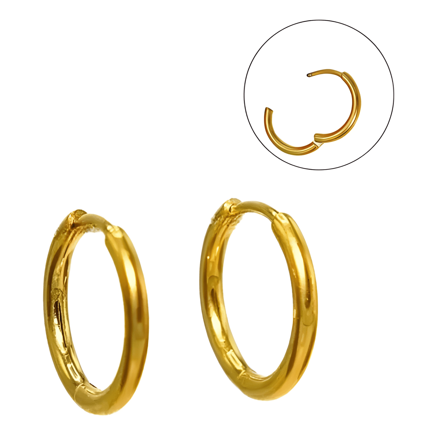 Argollas Titanio 8mm Astm F136 G23 Chapadas En Oro 18k #3-0