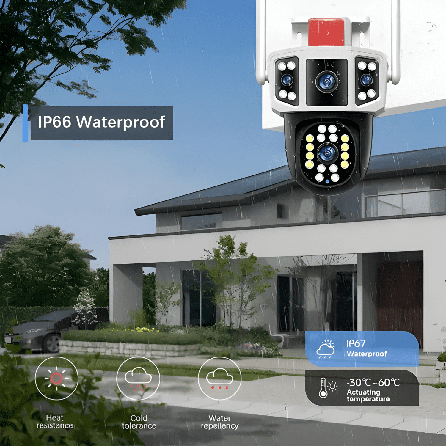Cámara de Seguridad Exterior Wifi Full HD 8MP IP66 Visión-3