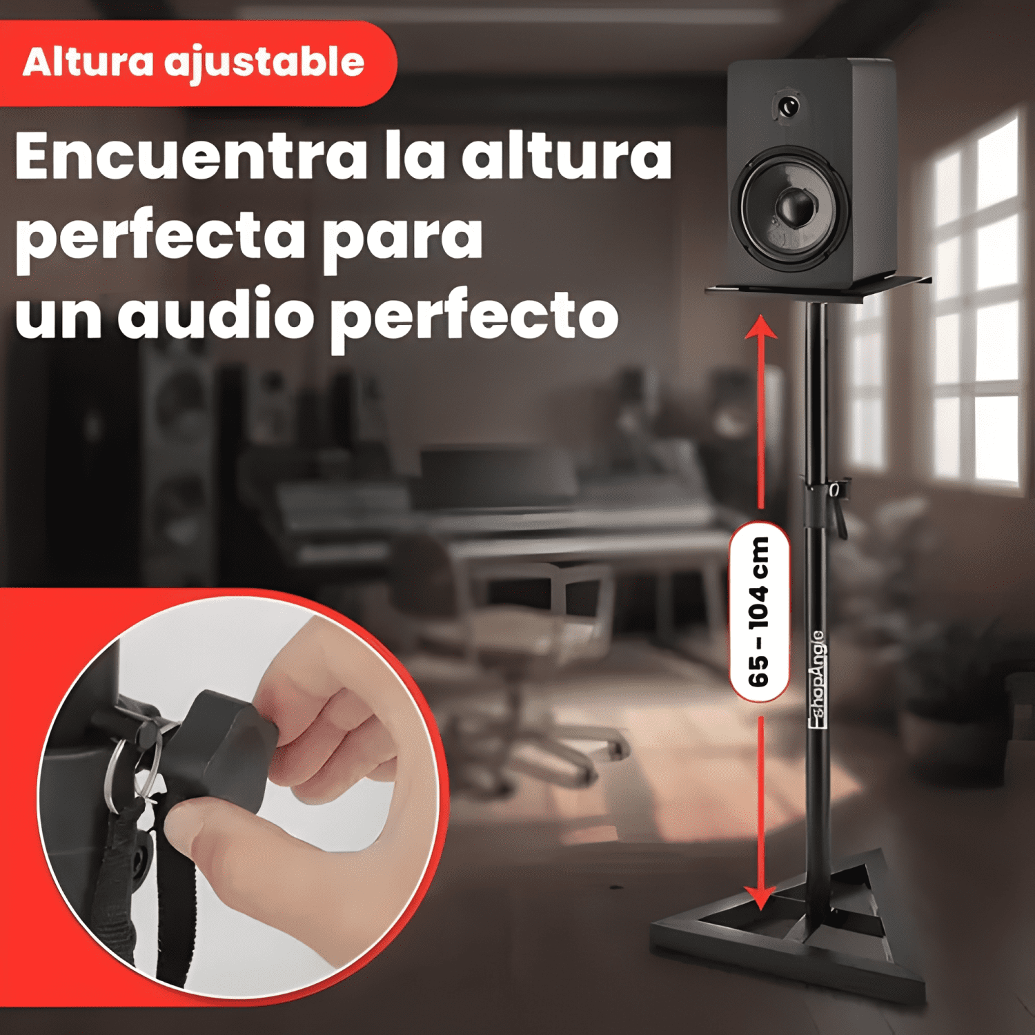 Par de atriles de monitor estudio soporte ajustable Negro #1-3