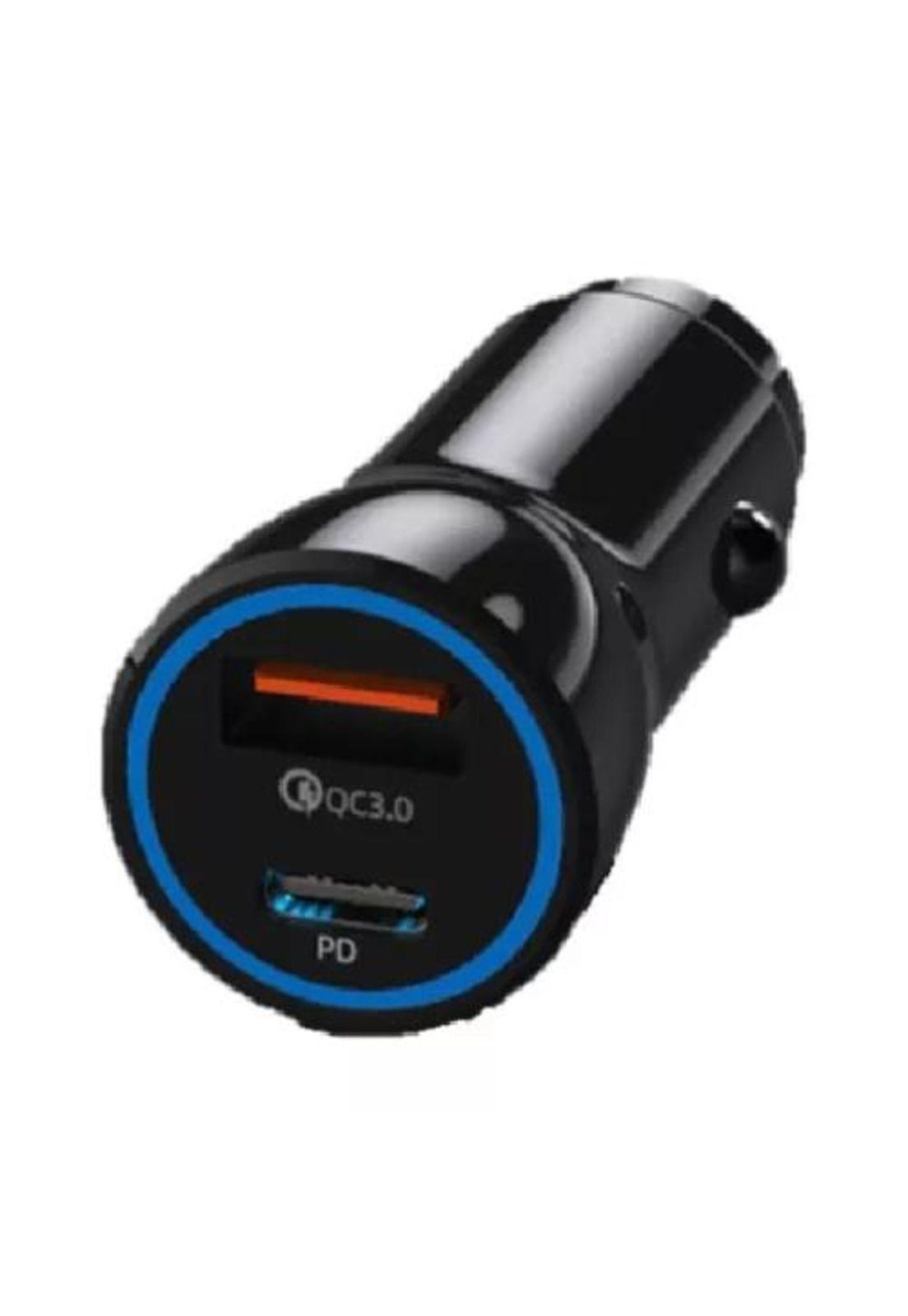 Cargador auto USB y tipo C 12V-24V carga rápida 20W mini-2