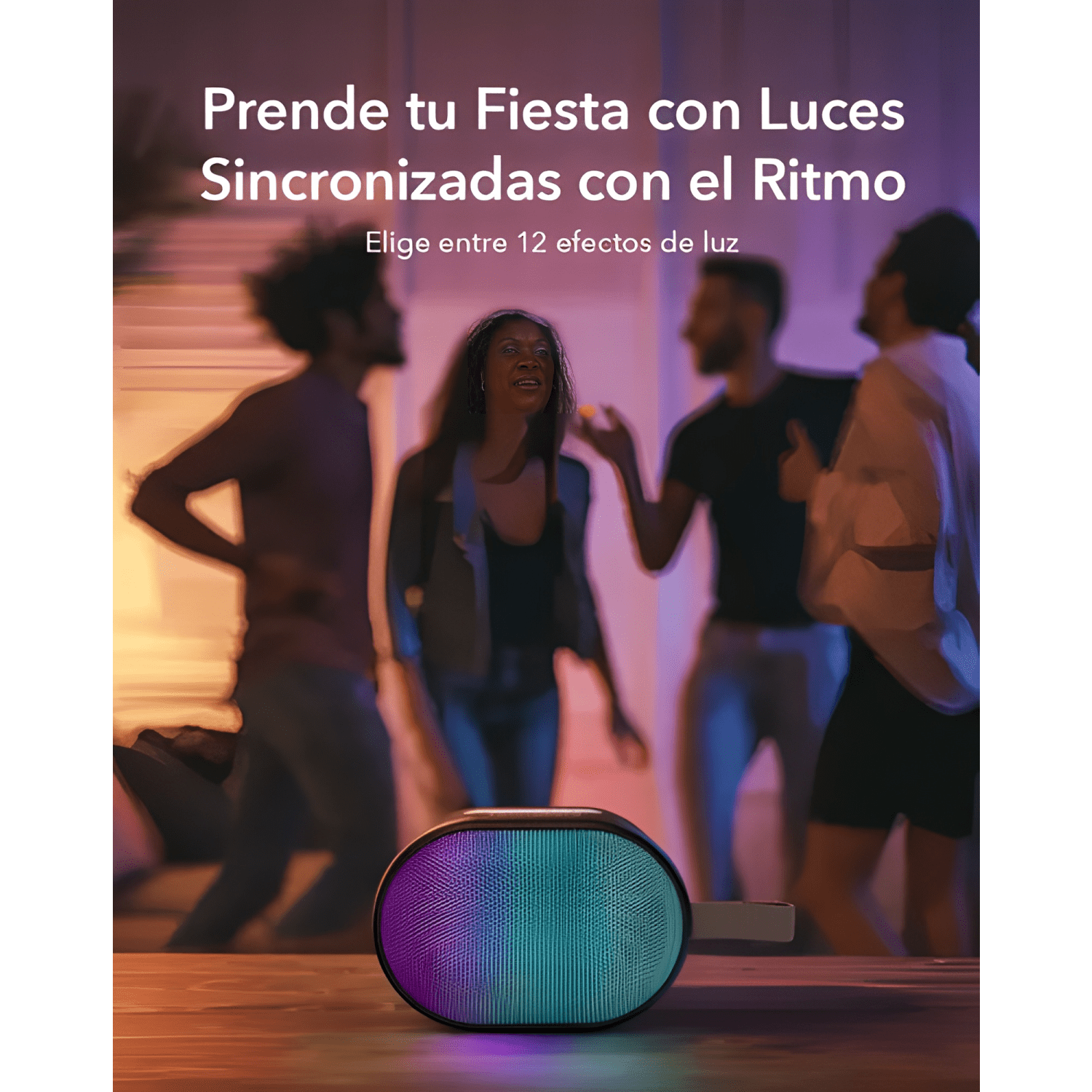 Parlante bluetooth portátil pyro mini, 6w, efectos Negro-1