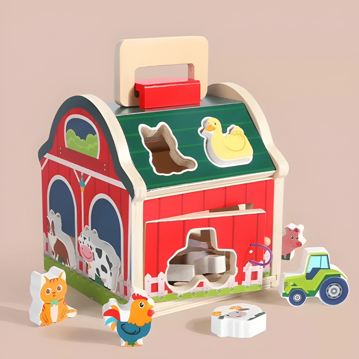 Juguete encaje granja animales de madera didáctico niños #1-4