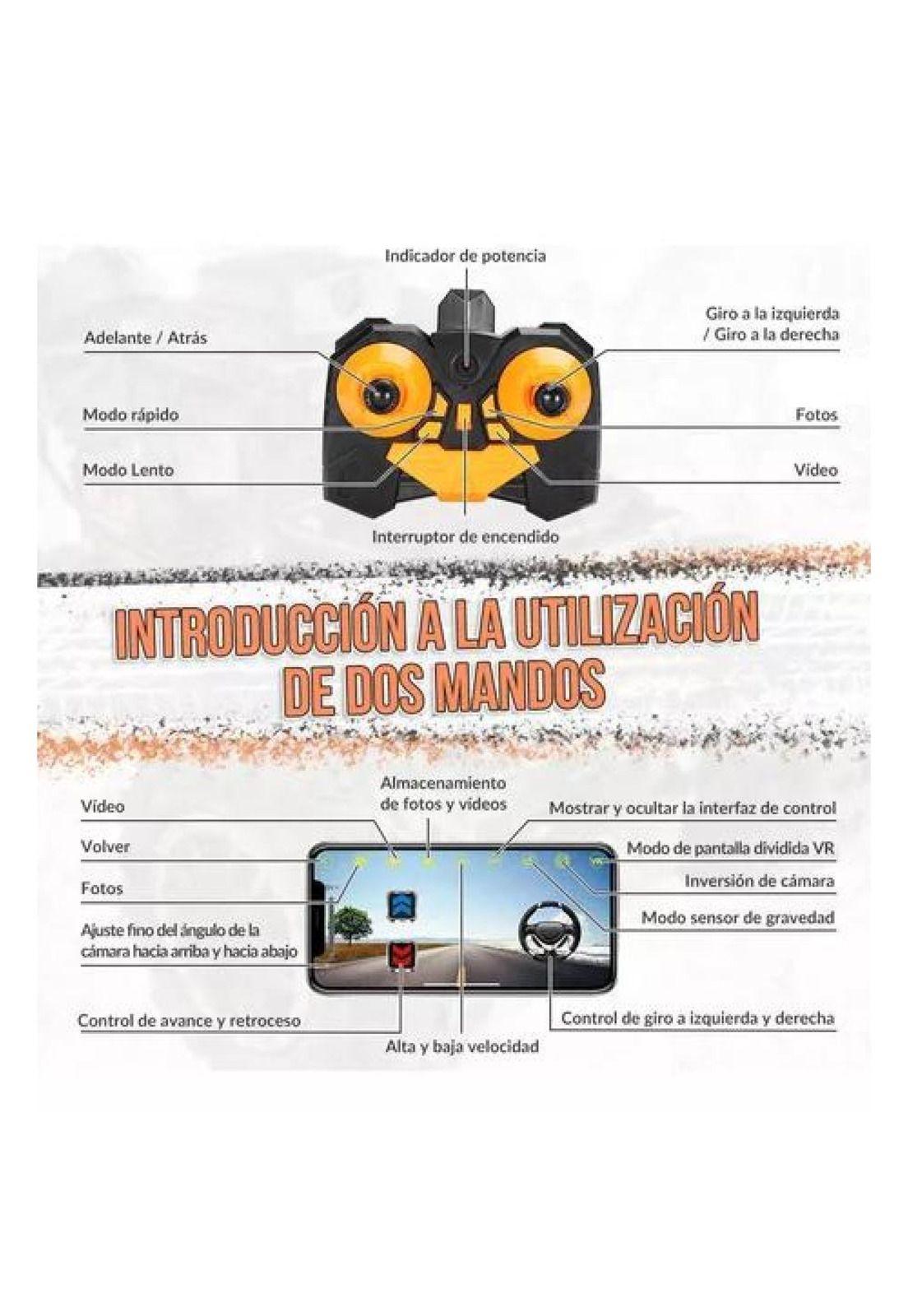 Auto a control remoto recargable con cámara HD WiFi negro-4