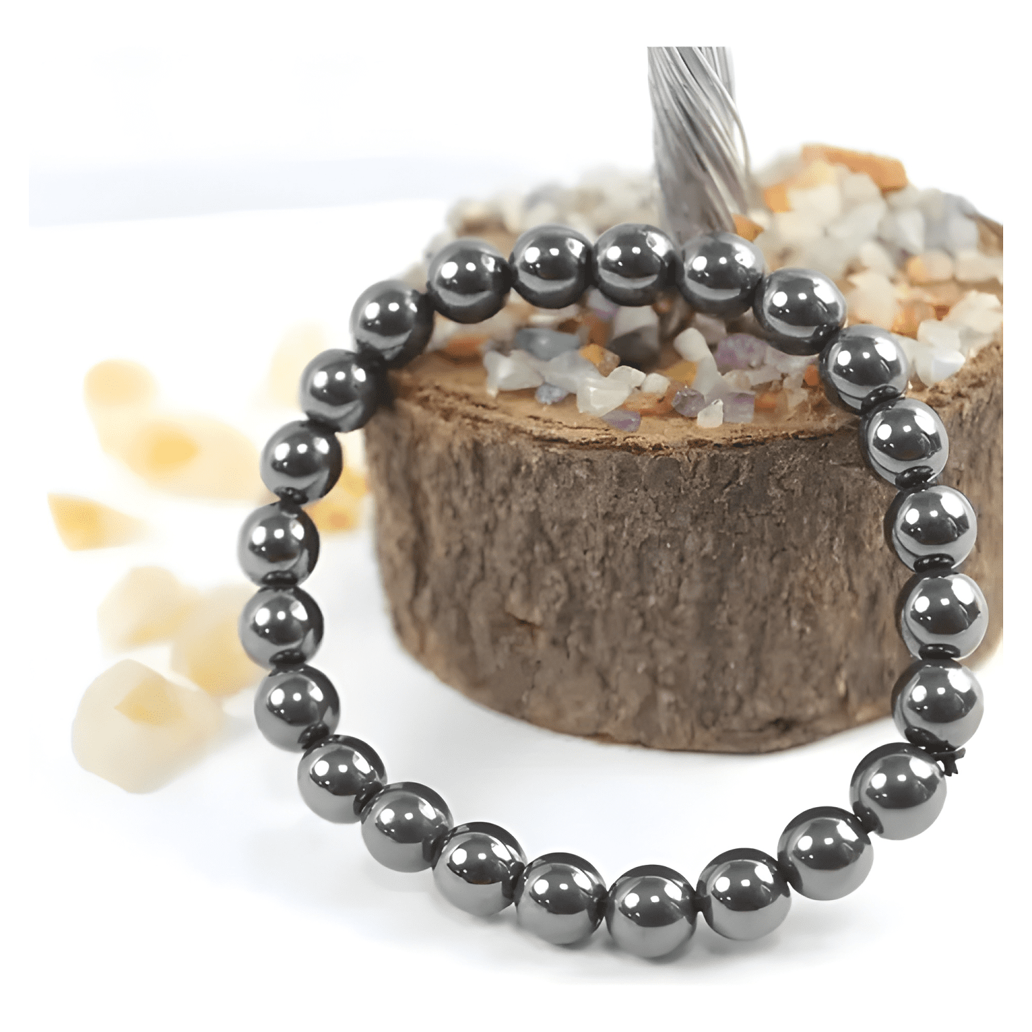 Pulsera hematita piedra natural semipreciosa protección #2-3