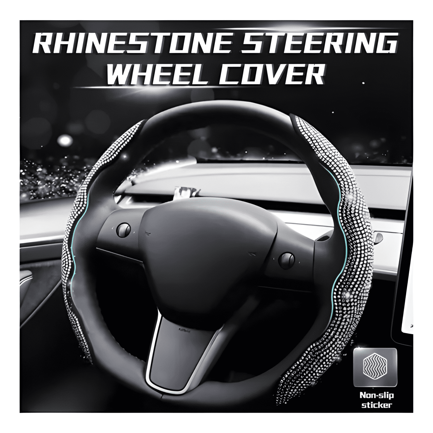 Funda Cubre Volantes Accesorios Auto Diamante Redondo Lite-1
