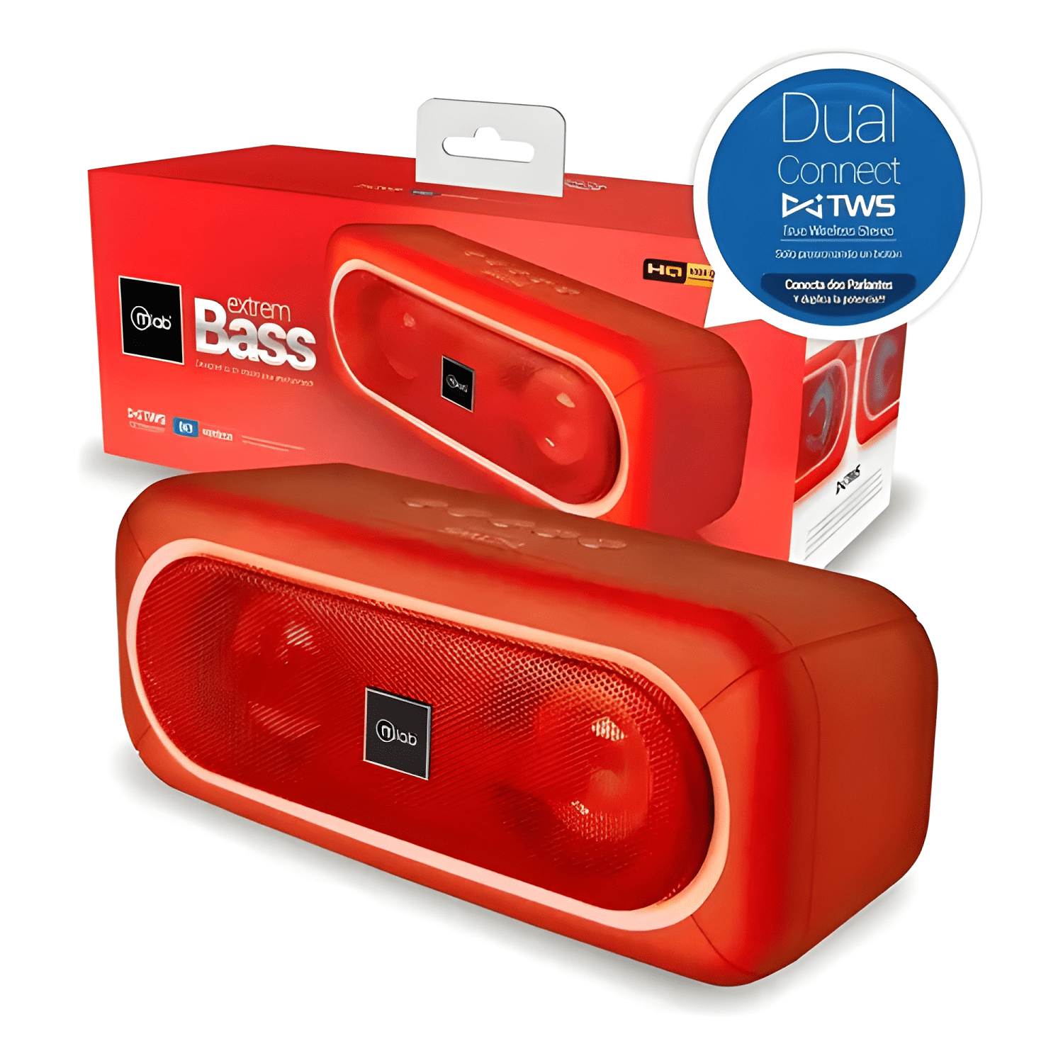 Parlante bluetooth extrem bass tws 8908 Rojo-1