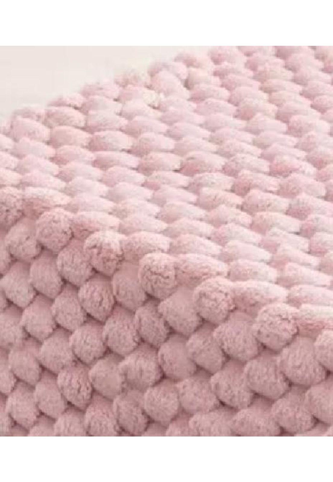 Piecera plush peludita 2 plazas o king 70x190 cm color rosa-0
