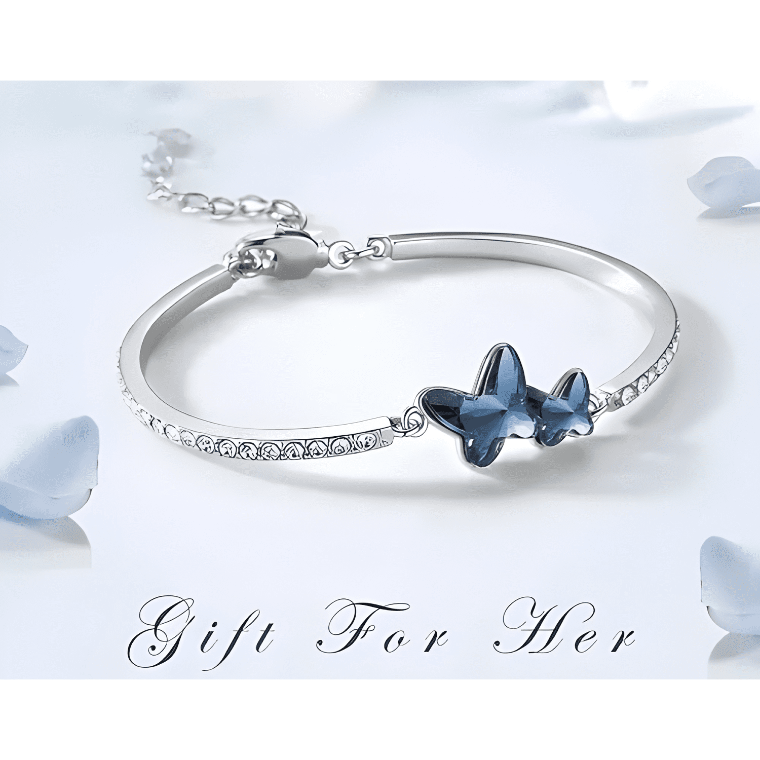 Pulsera cristal de swarovski mariposa rodinado joya mujer-2