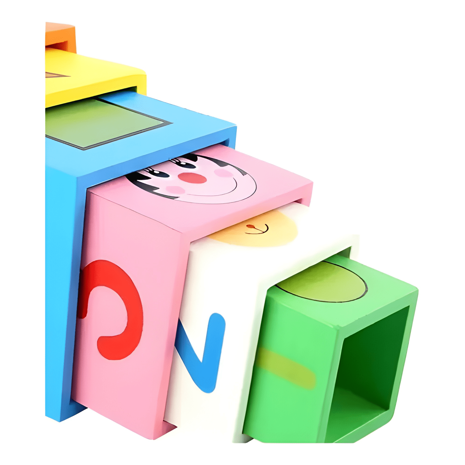 Juego torre de cubos apilables en madera animales números #2-2