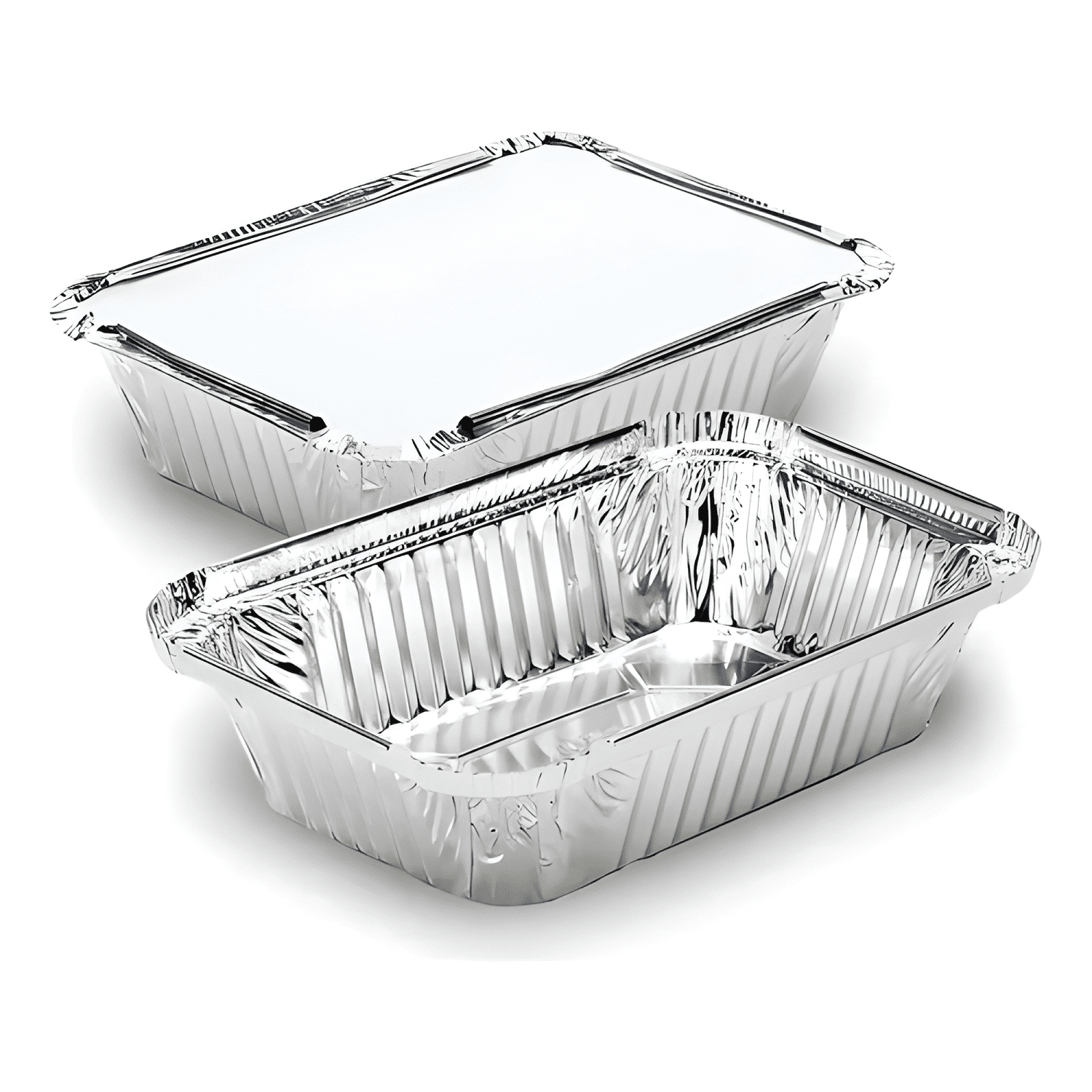 Contenedor envase aluminio C10 con tapa 20u, plateado-2