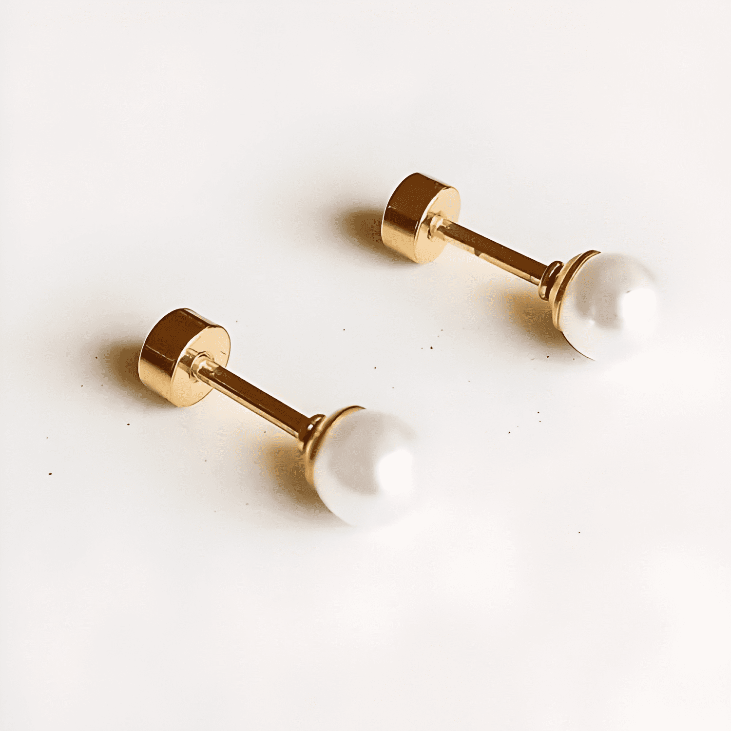 Aros Perla 4MM Seguridad Pequeños Piercing Helix Chapadas-1
