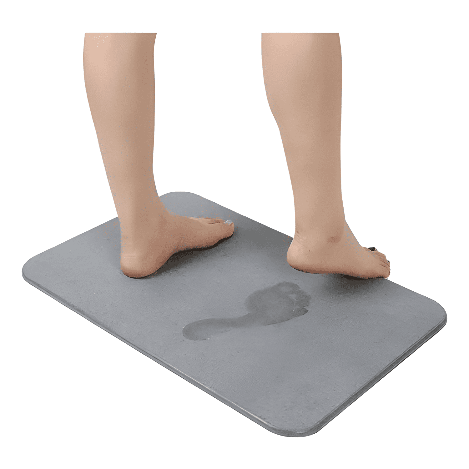 Alfombra De Ducha De Diatomita | Absorción Rápida Liso Gris-2