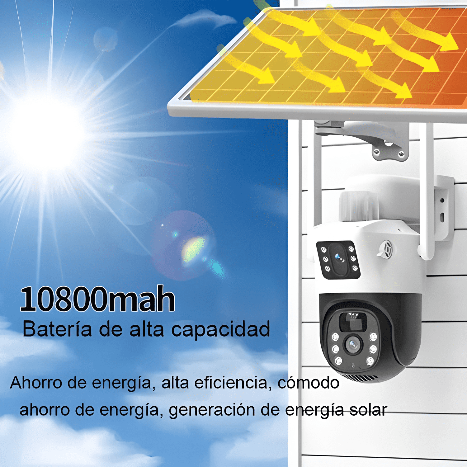 Cámara Solar 360° Exterior Wifi Inalámbrica Doble Lente 4mp-2