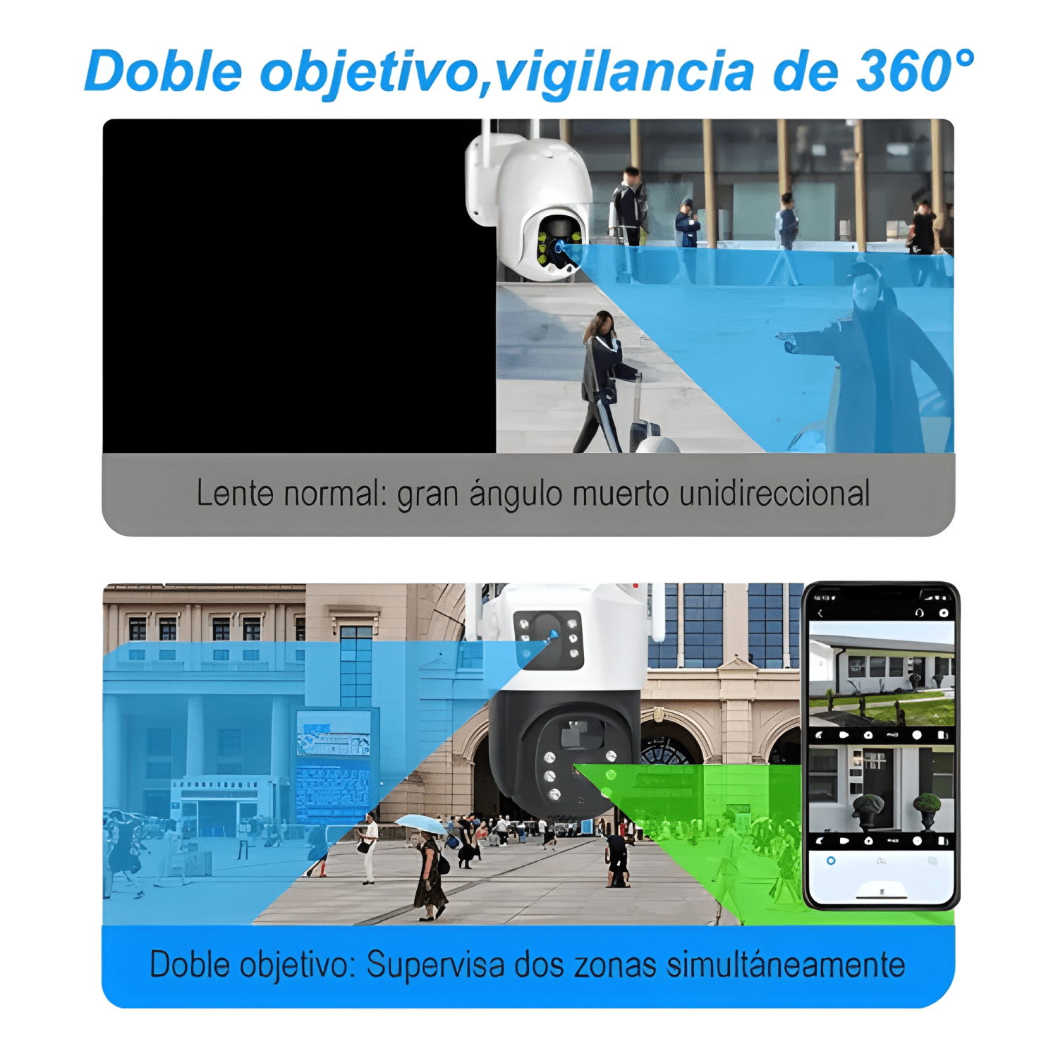 Cámara Solar 360° Exterior Wifi Inalámbrica Doble Lente 4mp-3