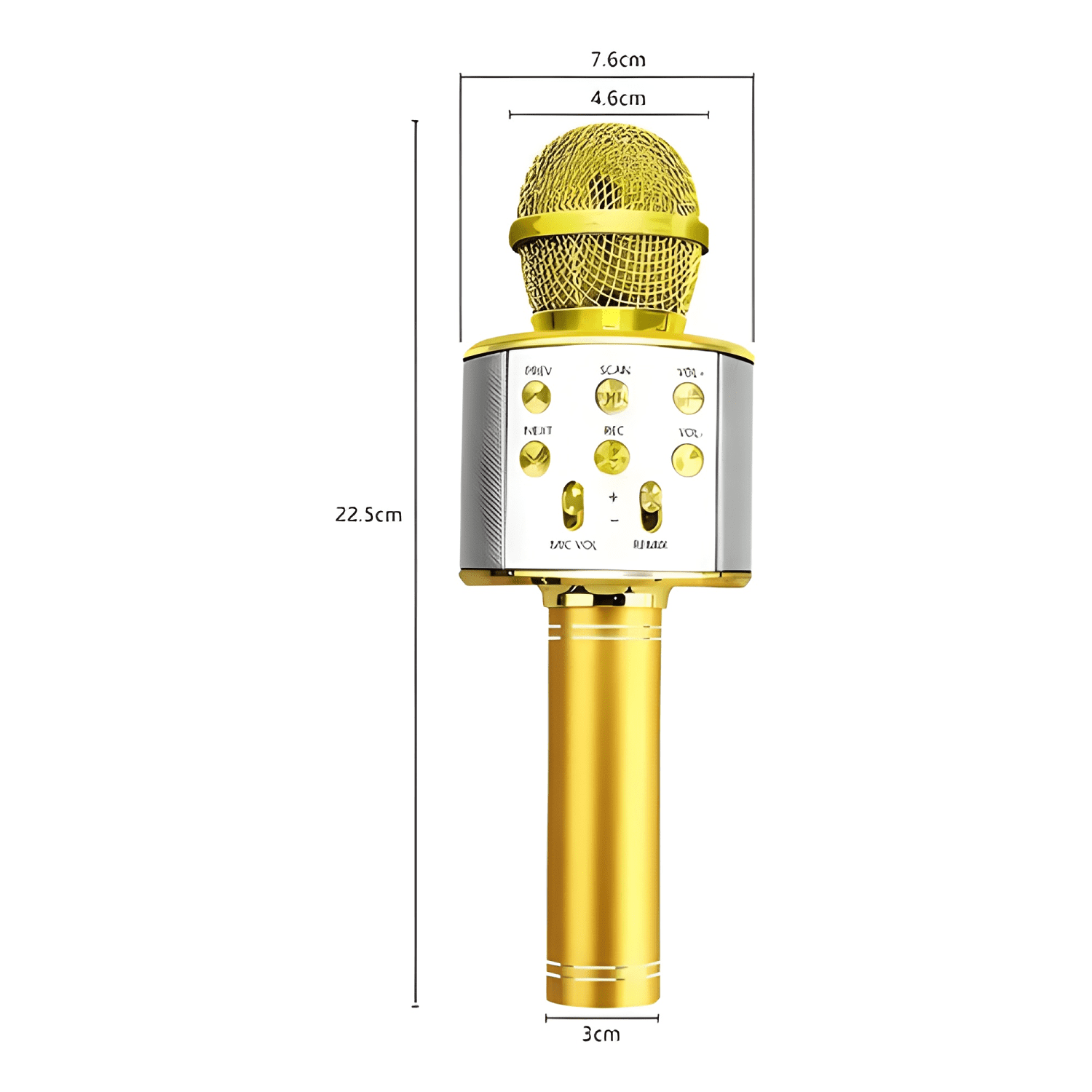 Microfono karaoke inalambrico bluetooth bocina Dorado-2