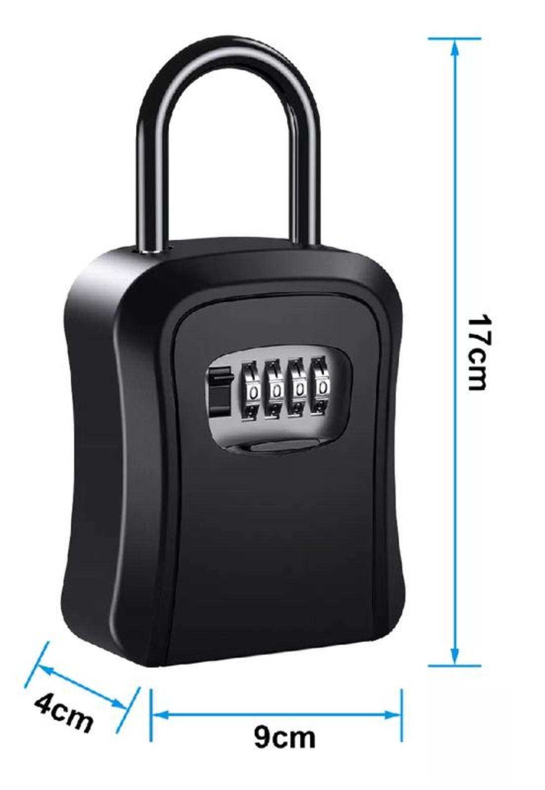 Caja seguridad porta llave candado clave color negro-3