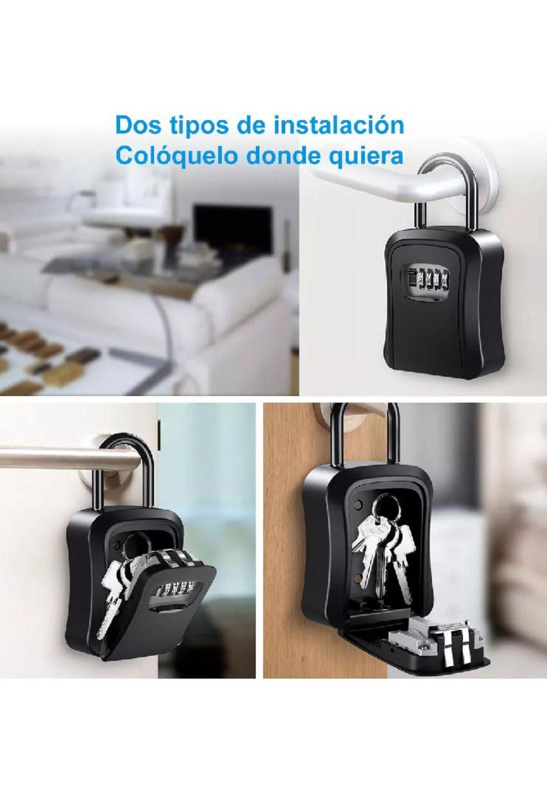 Caja seguridad porta llave candado clave color negro-5