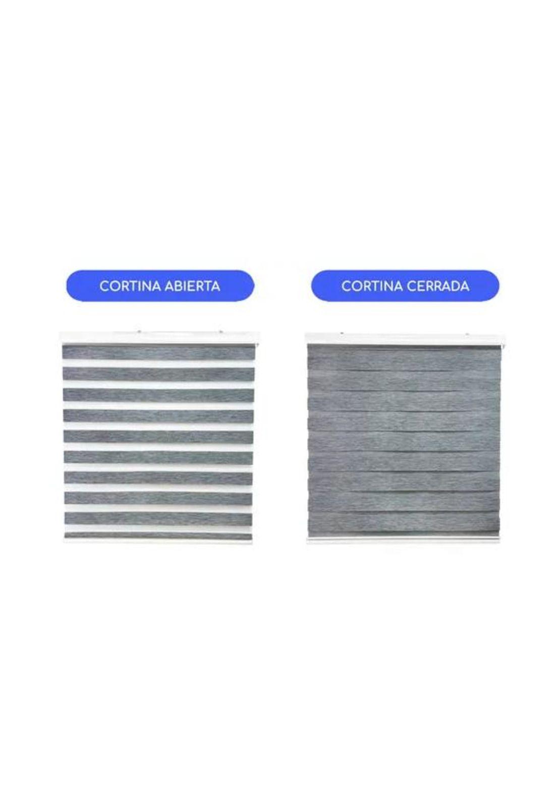 Cortina Roller Duo Zebra Día Noche 150x200cm Gris Jaspeado-6