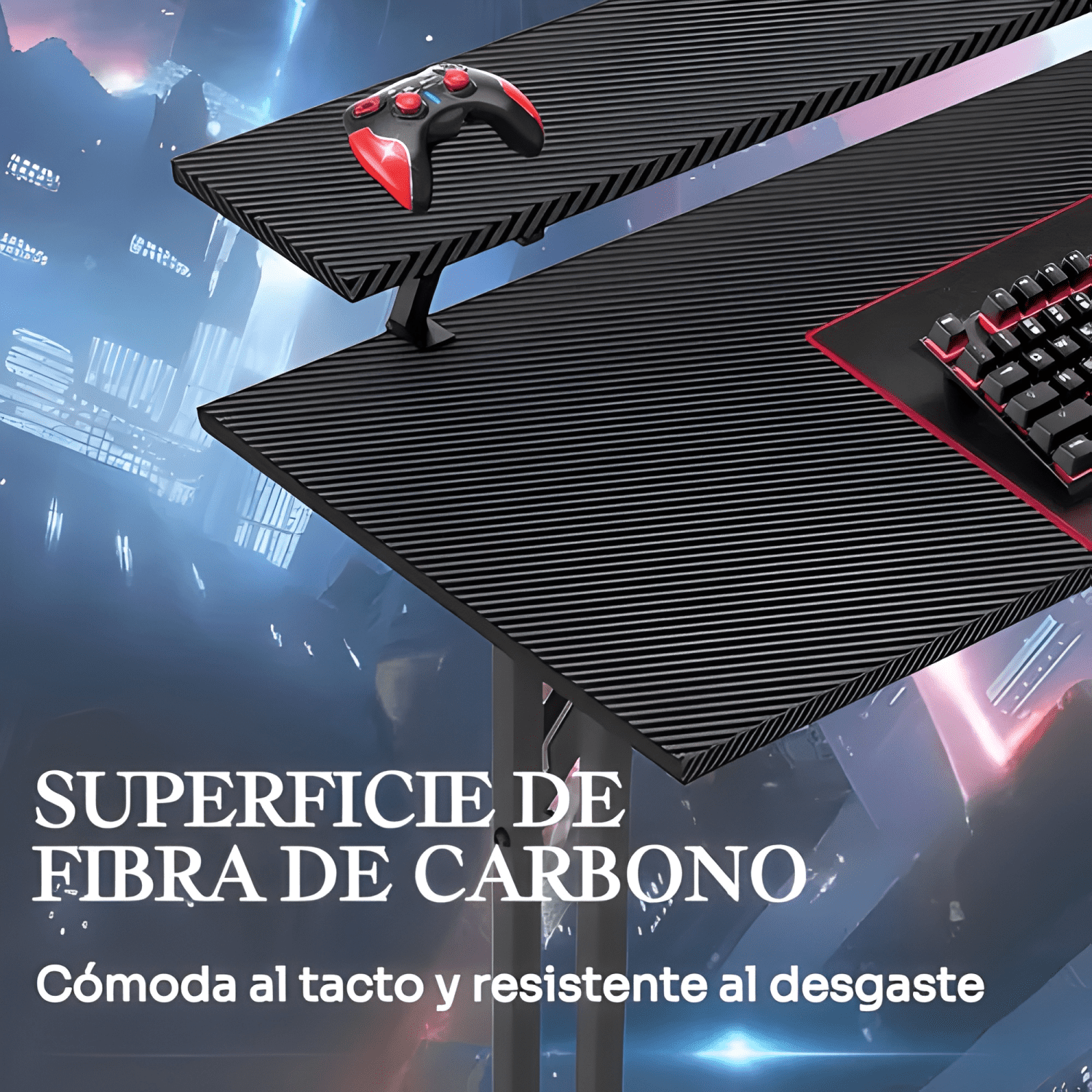 Escritorio esquinero en forma l con estantes 120cm gamer-2