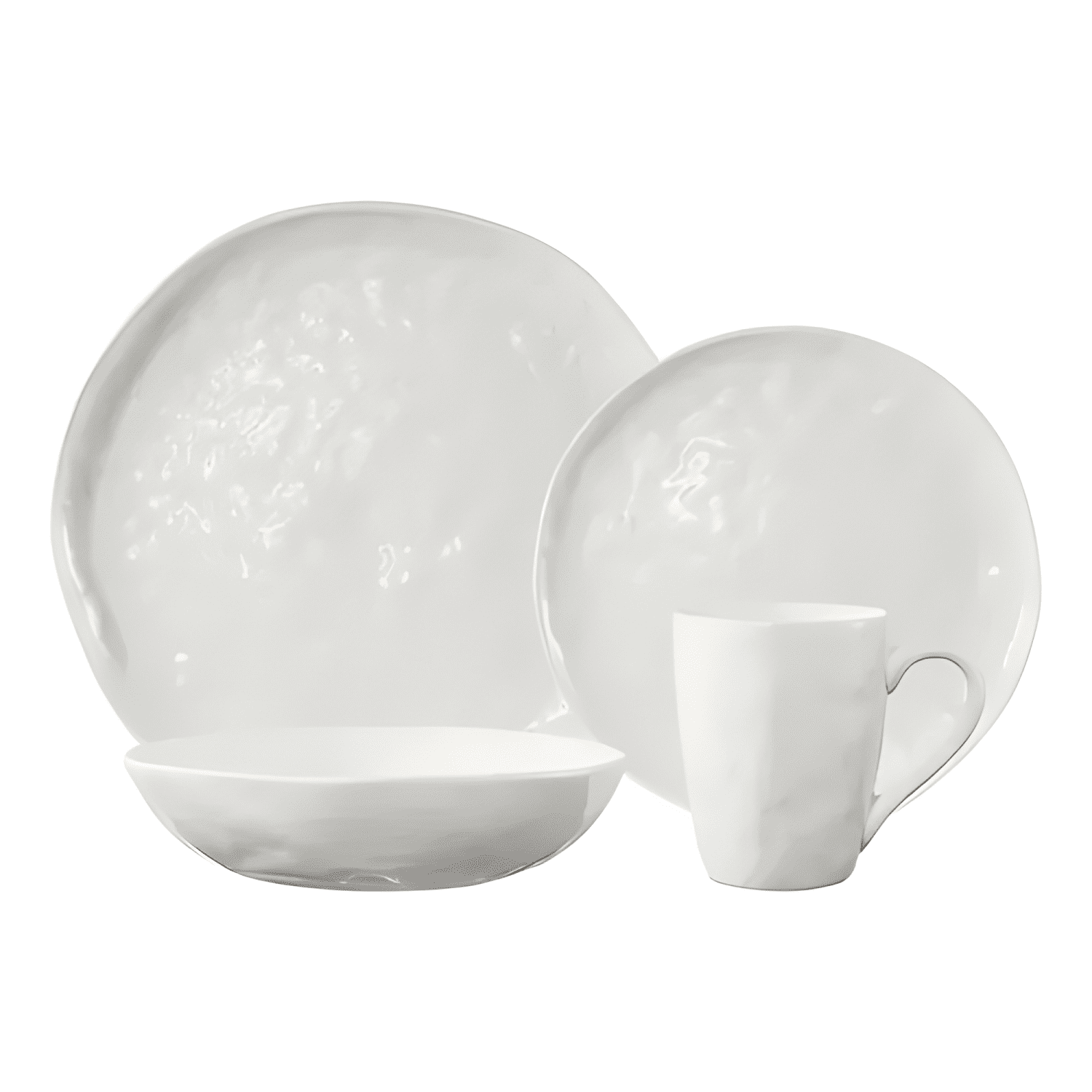 Juego loza porcelana 16 piezas artisan completo Blanco-0