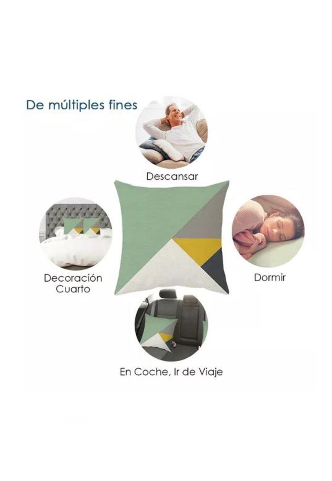 Pack de 4 Fundas de Almohada Cojín con Diseño 45x45 cm Triángulo Geométrico-3
