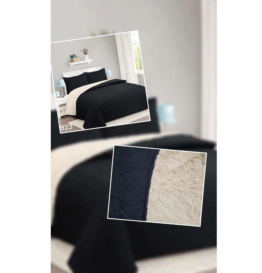 cubrecama quilt sherpa king unicolor-1