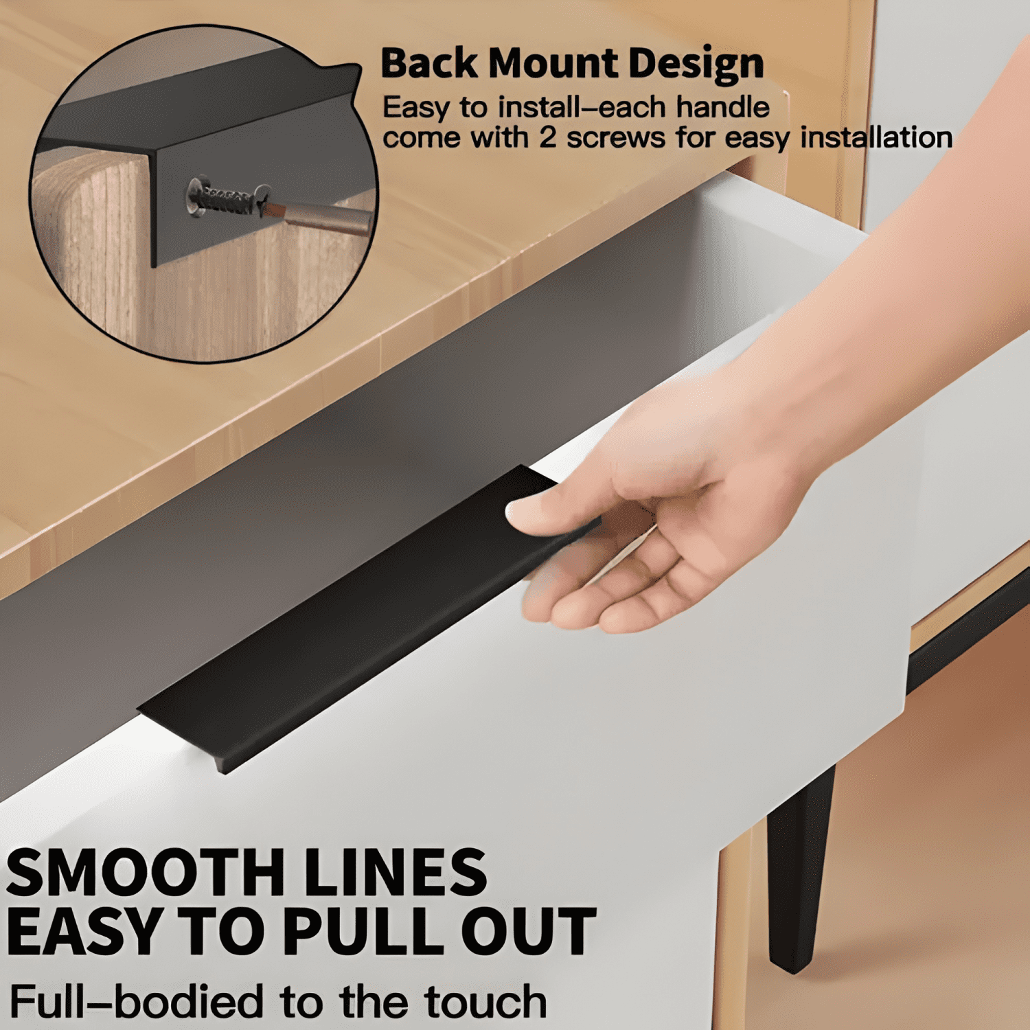 Jaladera oculta perfil L 15 cm para cajones y puerta 12pz-4
